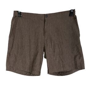 Men's Thousand Miles Brown 7" Flat Front Gym Casual Athletic Shorts - Size Large